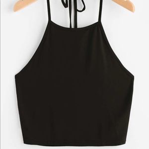 Brandy cropped halter top